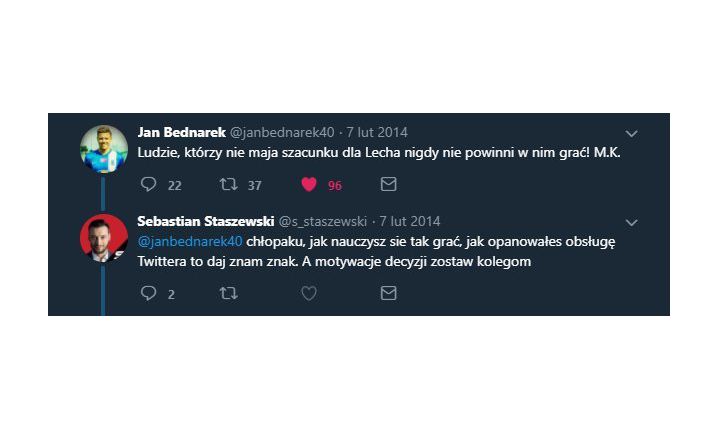 Pamiętna ODPOWIEDŹ Sebastiana Staszewskiego na tweeta Jana Bednarka w 2014 roku xD